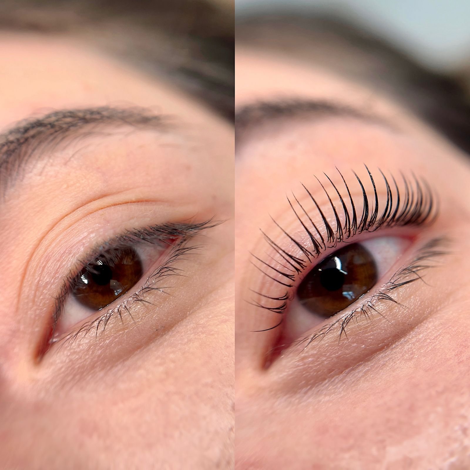 Antes e depois de Lash Lifting em Curitiba - Studio Luana Garcia