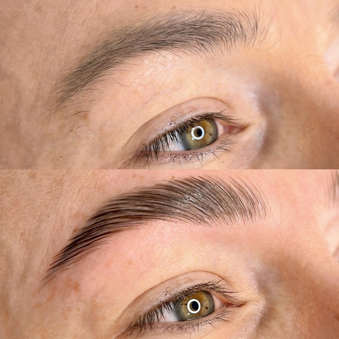 Antes e depois de Brow Lamination em Curitiba - Studio Luana Garcia